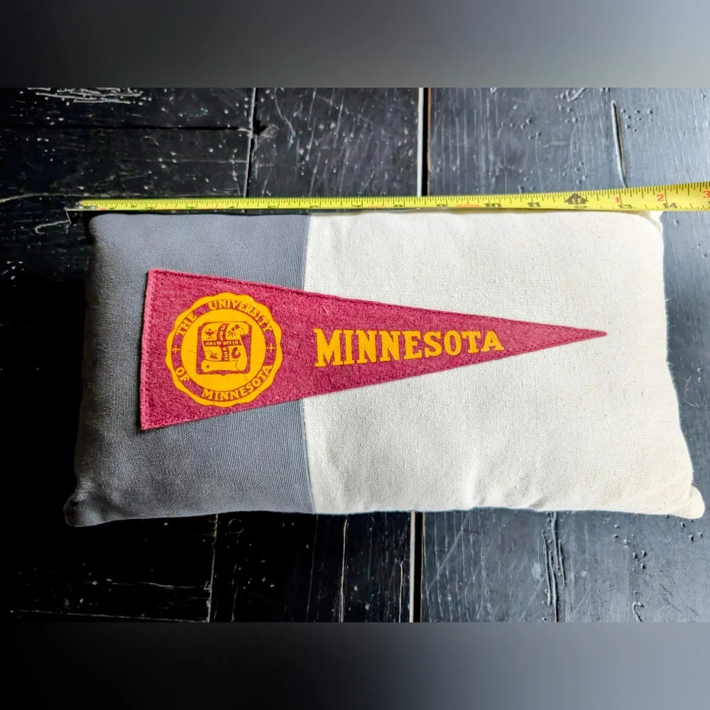 American Roadtrip University of Minnesota Pillow Vintage Collegiate Pennant